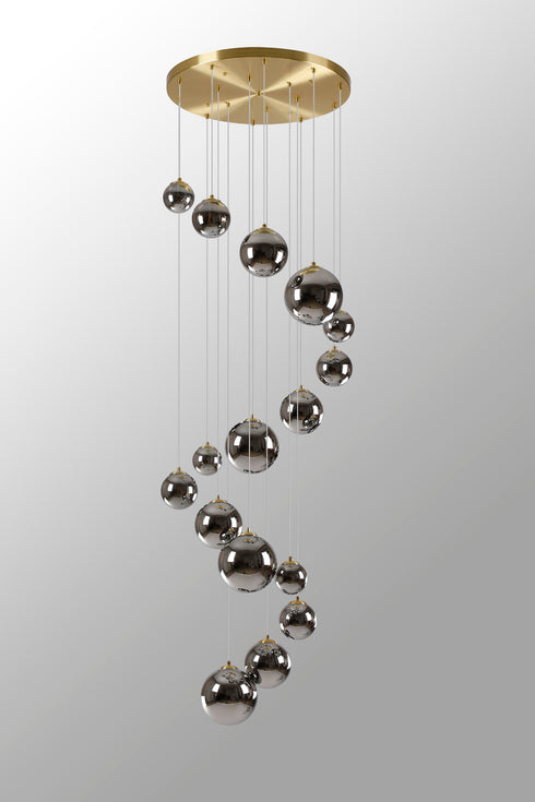 Saga Pendant 16 Light Gold/Chrome Plated Glass